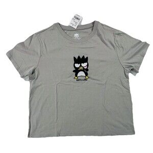 Batz-Maru Women’s Semi Fit Juniors Gray Crew Neck Short Sleeve Shirt Large NWT